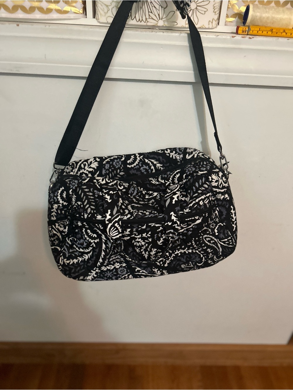 Vera Bradley Small Travel Duffle Crossbody Bag with Adjustable Strap and handles
